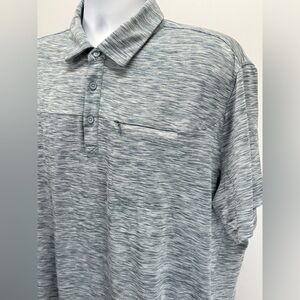 HAWKE & CO. Men's blue/gray heather golf Shirt size L